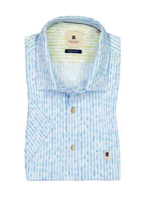 Short-sleeved shirt with striped pattern, Regular Fit