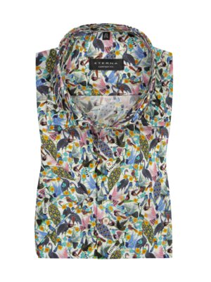 Smooth short-sleeved shirt with bird motifs