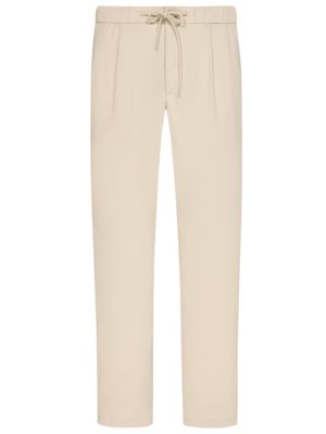 Silvio trousers with crease and drawcord, cropped leg
