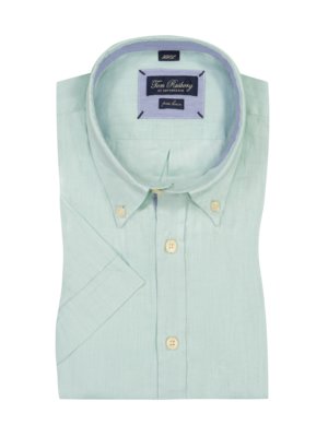 Lněná košile s krátkým rukávem a propínacím límečkem (button-down) 