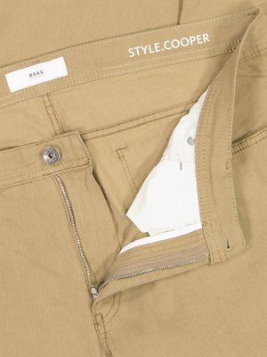 Five-pocket jeans in a linen and cotton blend, Hi-Flex 