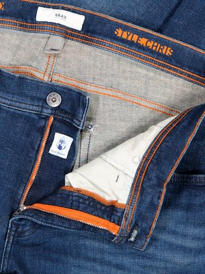 5-Pocket Jeans im Vintage-Look, Blue-Planet-Serie 