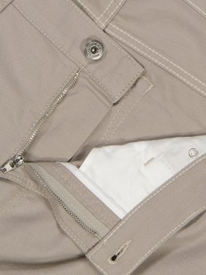Five-pocket trousers in delicate textured fabric, Hi-Flex