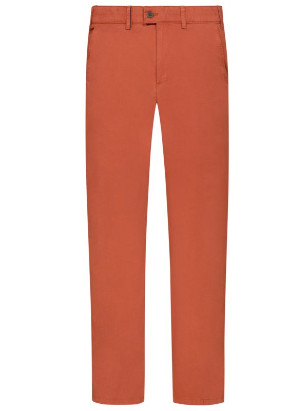 Levně Eurex, Chino kalhoty s podílem strečových vláken Červená