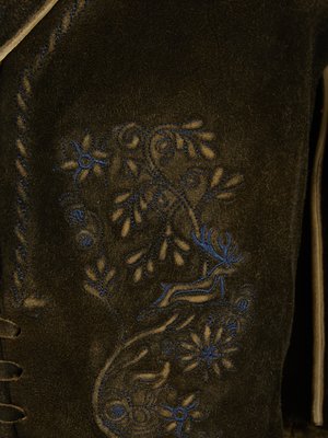 Lederhose mit Vintage-Stickerei