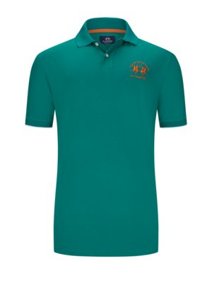 Polo shirt in piqué fabric with large embroidered logo