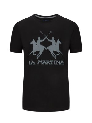 T-Shirt-aus-Baumwolle-mit-Logo-Print