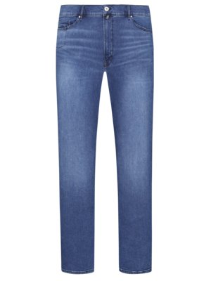 Five-pocket jeans in a washed look, Travel Comfort 