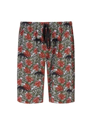 Kurze Pyjamahose mit Dschungel-Print