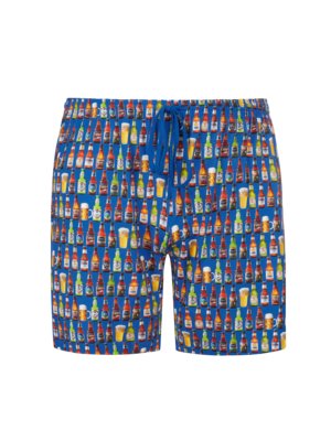 Shorts in jersey fabric with beer motif