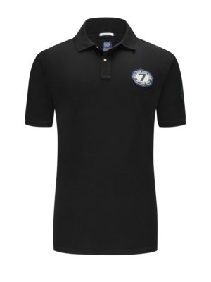 Polo shirt in piqué fabric with logo patches