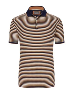 Polo shirt in cotton piqué with striped look