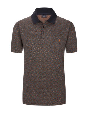 Polo shirt with all-over print, easy-care