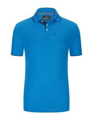 Polo shirt in a wool cotton blend, extra long