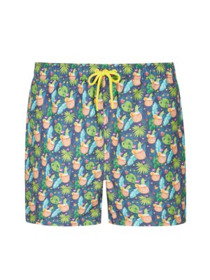 Swimming trunks with coconut motif