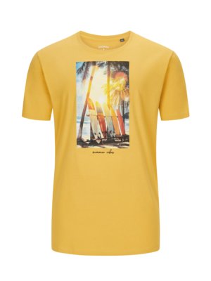 T-Shirt-aus-Baumwolle-mit-Strand-Motiv