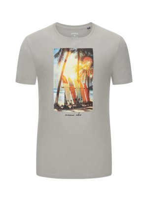 Cotton T-shirt with beach motif