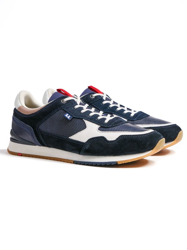 Übergröße : Lloyd, Teilperforierte Sneaker Emilian mit Veloursleder-Details in Marine