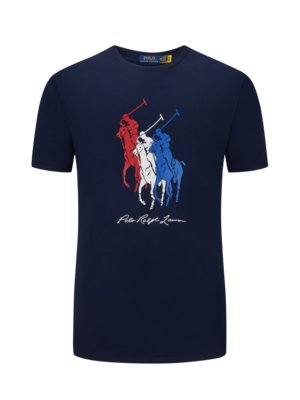 T-Shirt-mit-großem-Polo-Reiter-Druck-