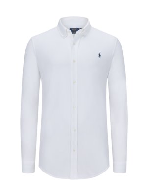 Shirt in piqué fabric with button-down collar 