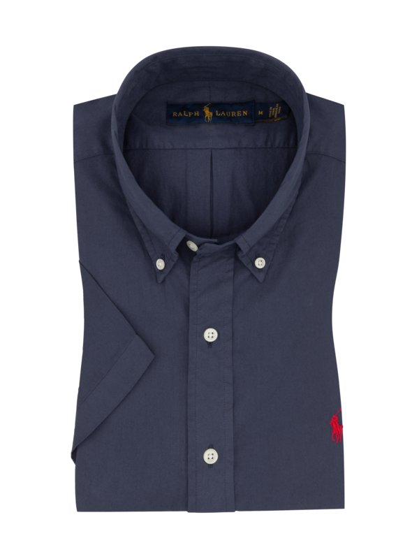 Levně Polo Ralph Lauren, Košile s krátkým rukávem, z lehké bavlny a s propínacím límečkem button-down NámořnickáModrá