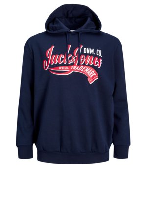 Hoodie with large label print on the chest
