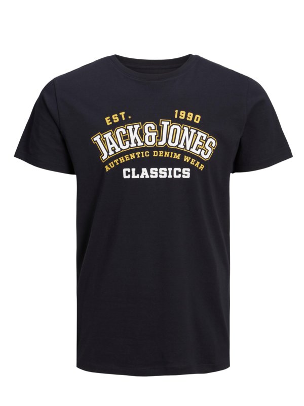 Levně Jack & Jones, Tričko s natištěným logem na hrudi NámořnickáModrá