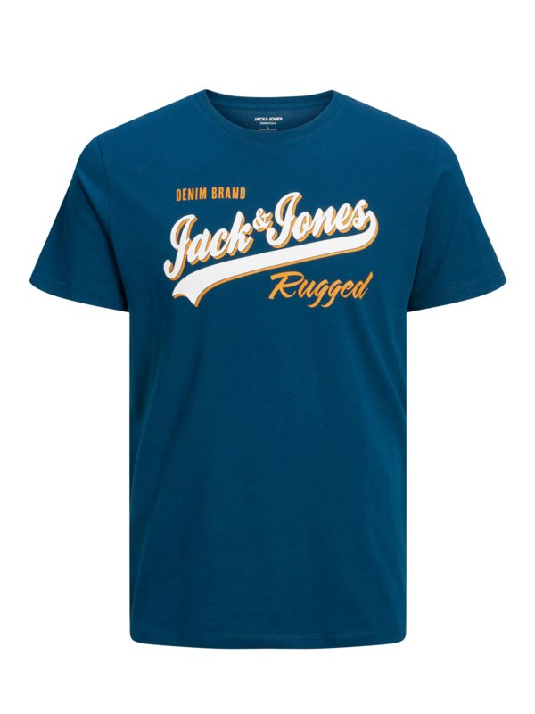 Levně Jack & Jones, Tričko s natištěným logem na hrudi Modrá