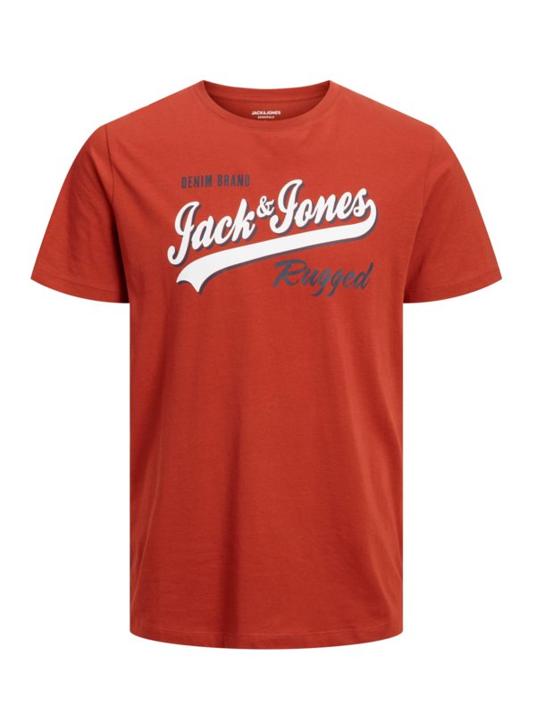 Levně Jack & Jones, Tričko s natištěným logem na hrudi Oranžový