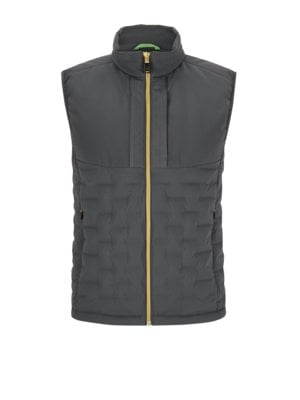 Down gilet with quilted pattern, Stretch