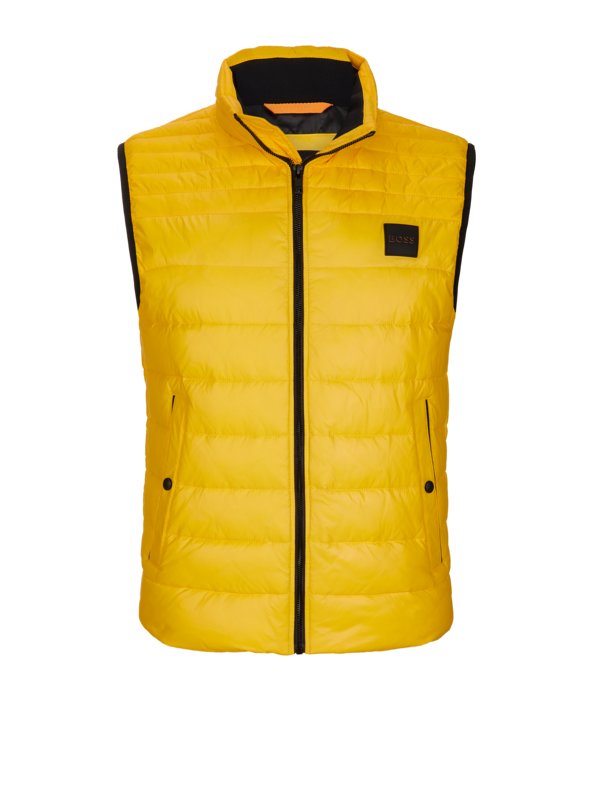 Levně Boss Orange, Prošívaná vesta s pogumovaným emblémem loga Žlutý