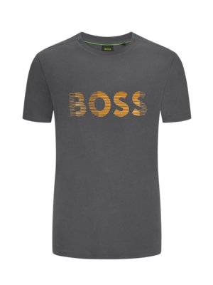 T-shirt with rubberised logo