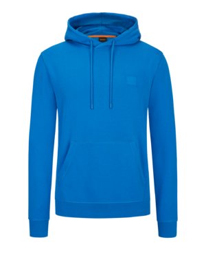 Cotton hoodie with logo emblem 