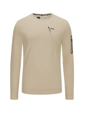 Lightweight sweatshirt with breast pocket, HeiQ Mint 