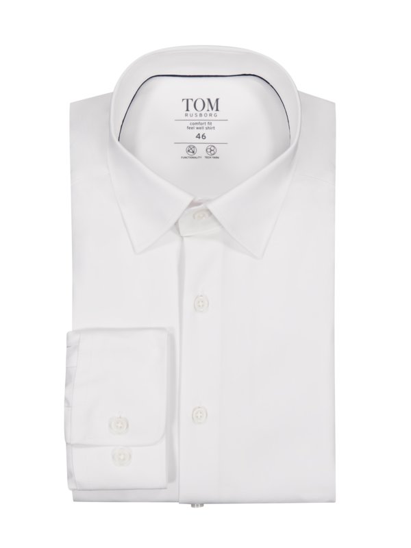 Tom Rusborg, Performance košile s podílem strečových vláken, comfort fit Bílá 45