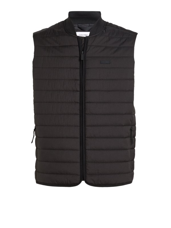 Levně Calvin Klein, Prošívaná vesta s vyšitým logem Černá