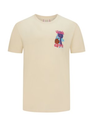 T-shirt z kolorowym nadrukiem z przodu i z tyłu 