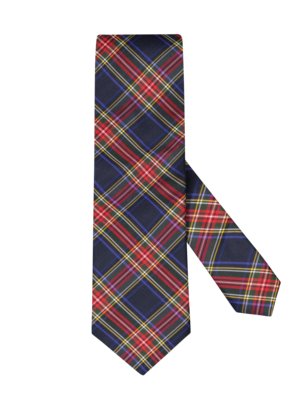 Silk tie with checked pattern