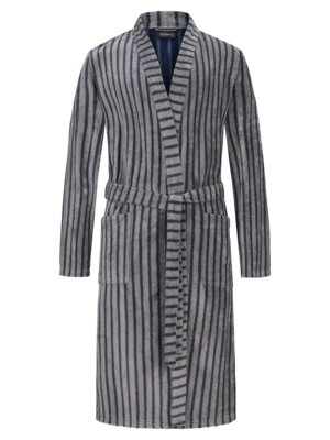 Terry dressing gown with stripes, made in Germany