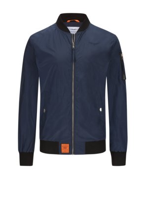 Lightweight bomber jacket with college collar 