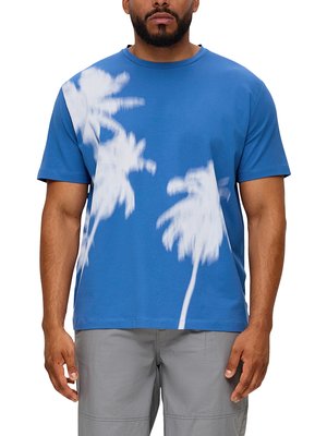 T-Shirt-mit-Palmen-Print,-extralang-