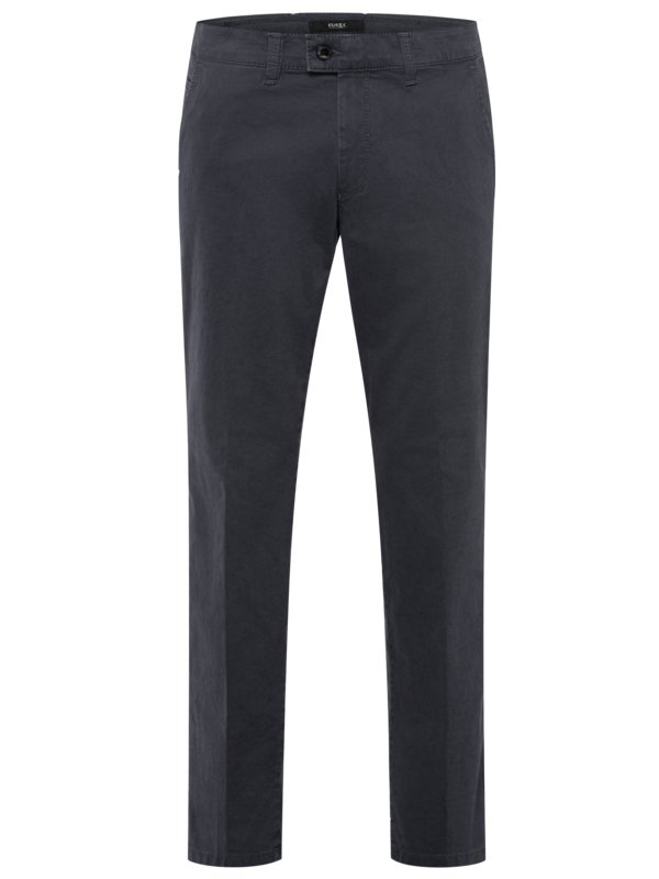 Levně Eurex, Bavlněné kalhoty s hladkou přední částí, podíl streče Antracit