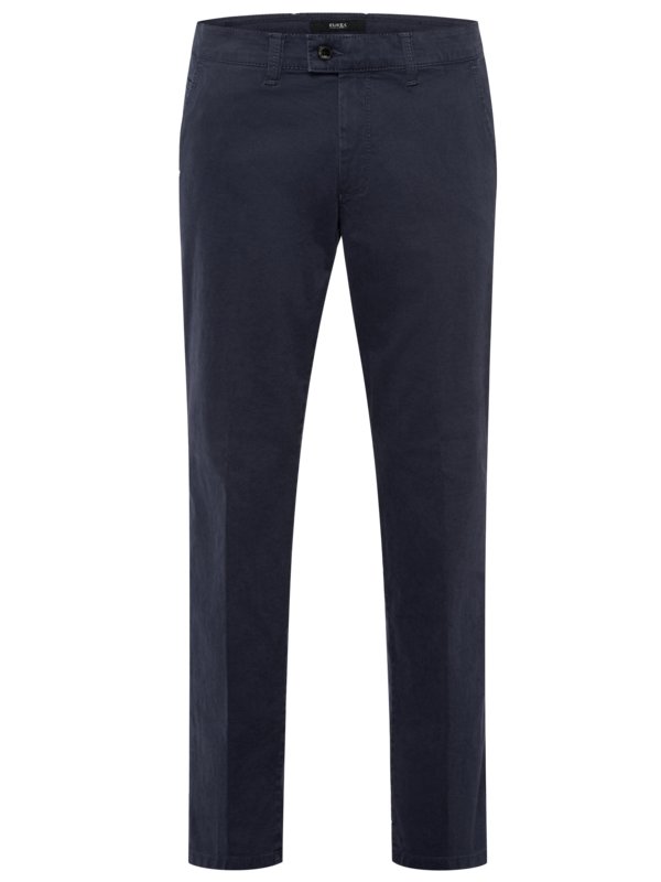 Levně Eurex, Bavlněné kalhoty s hladkou přední částí, podíl streče NámořnickáModrá