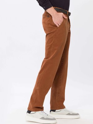 Cotton flat-front trousers with stretch content