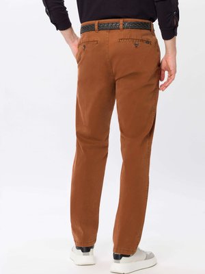 Cotton flat-front trousers with stretch content