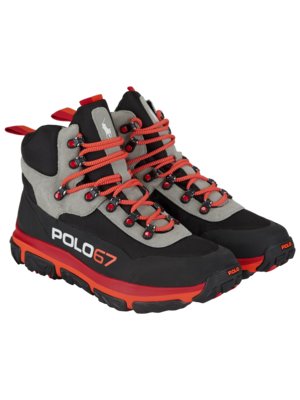 High-Top Trekking-Boots mit Label-Print
