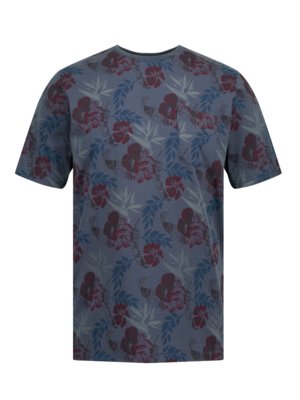 T-Shirt-mit-Brusttasche-und-Allover-Print-