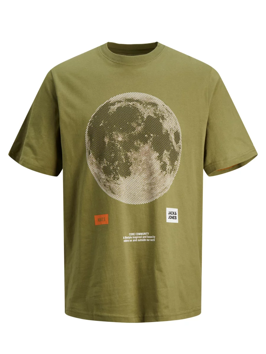 T-Shirt aus Baumwolle mit Frontprint , Lyle & Scott, khaki | Hirmer Große  Größen