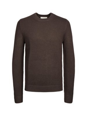 Sweater with round neck, in a wool blend
