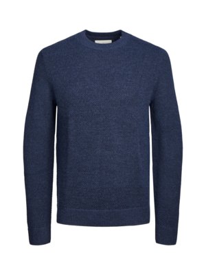 Sweater with round neck, in a wool blend